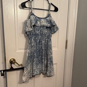 Love J Kids Blue Casual Dress Acid Wash Denim Trendy